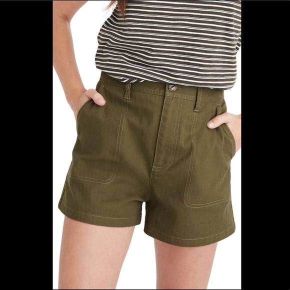 Madewell Pants - NWT Madewell Olive Camp Shorts